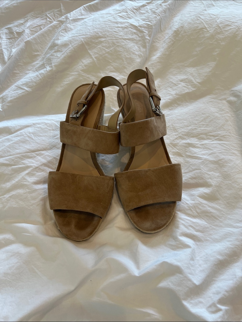 Via Spiga Tan Suede Slingback Sandals